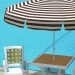 Alezy 304 Plaj, Havuz Kenarı, Şezlong Şemsiyesi Renkli Çizgili 90/8 + (BİDONLU)| ID2904