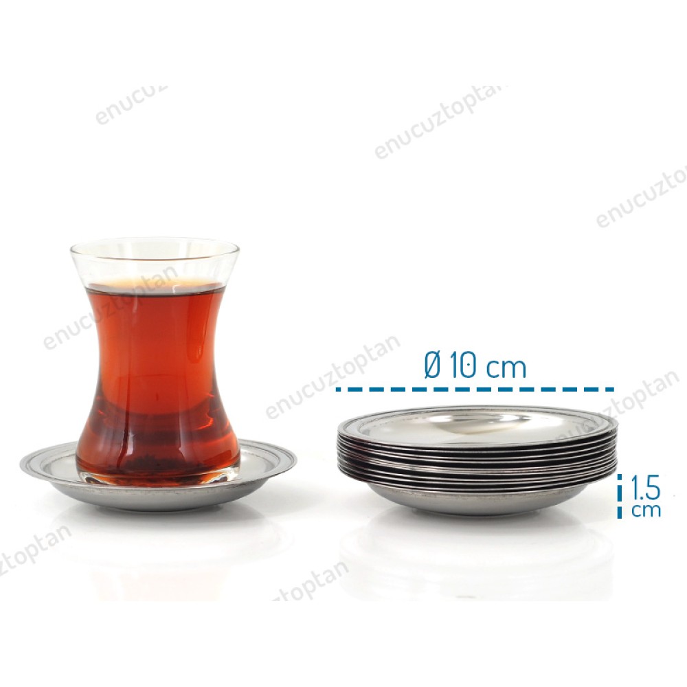 Abant Çelik Sade Çay Tabağı 12'li Paket | ID2421