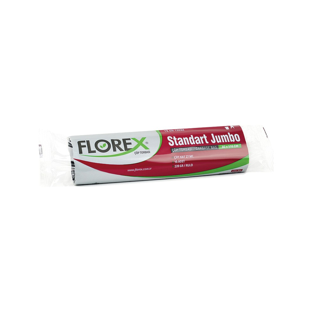 Florex Çöp Poşeti Standart Jumbo Boy 10 Adet 90 LT Çöp Torbası | ID6569